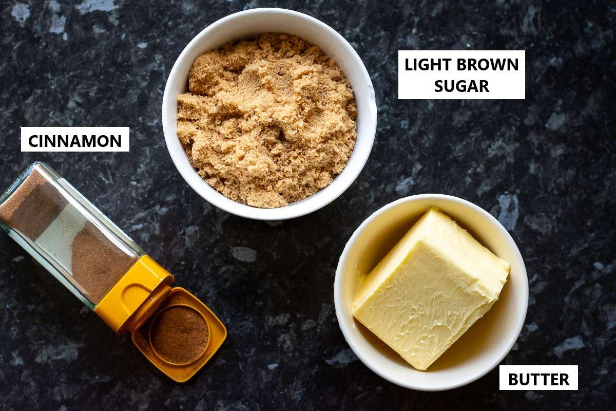Ingredients for the Cinnamon filling for the Sourdough Cinnamon Rolls.