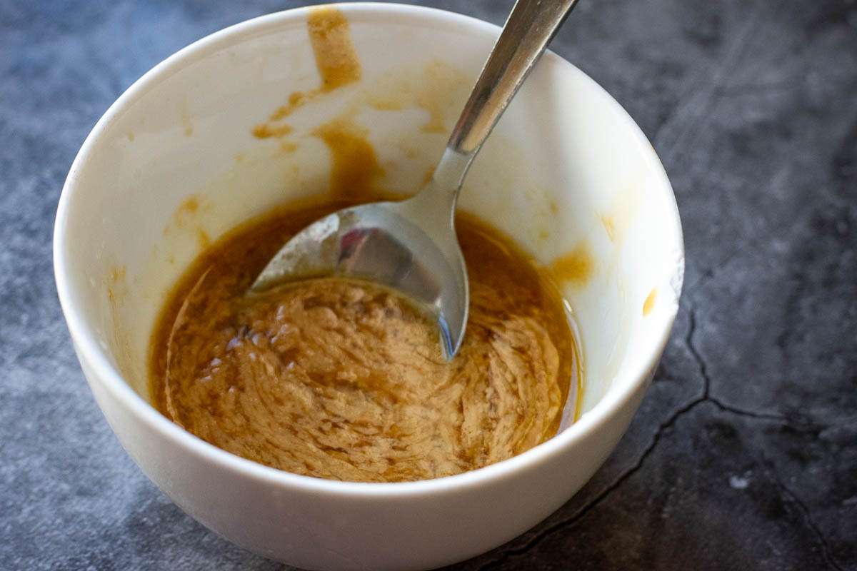 Curdled tahini dressing.