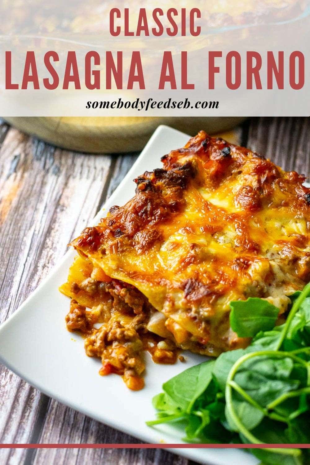 Lasagna al Forno Pin for Pinterest.
