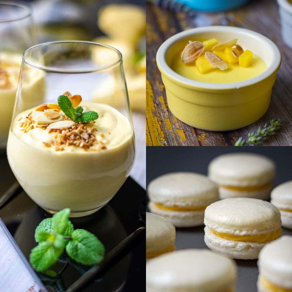 A collage of three photos showcasing the best mango recipes. 