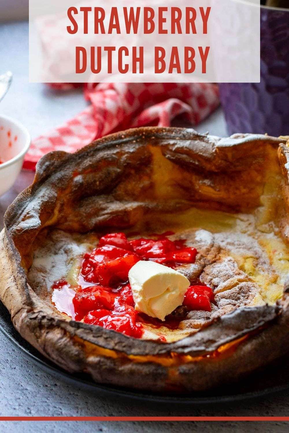 Strawberry Dutch Baby Pin for Pinterest.