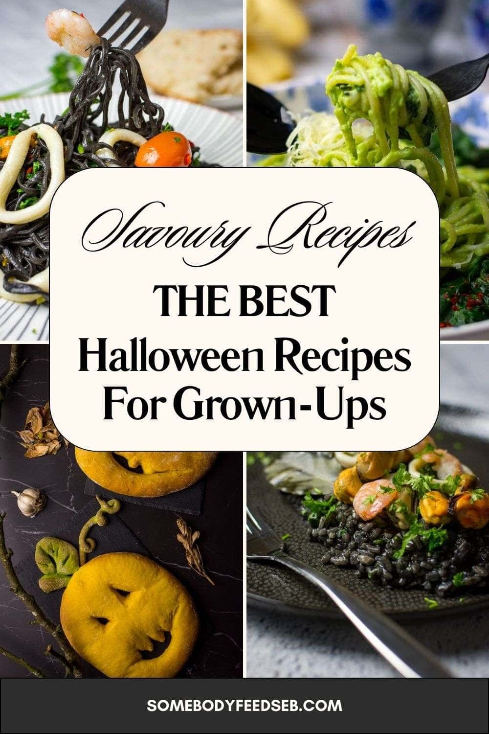 Pin for Pinterest for Savoury Halloween Recipes.