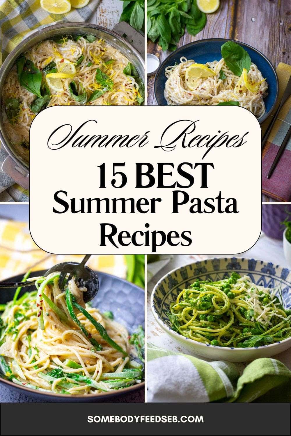 Summer pasta recipes Pin for Pinterest.