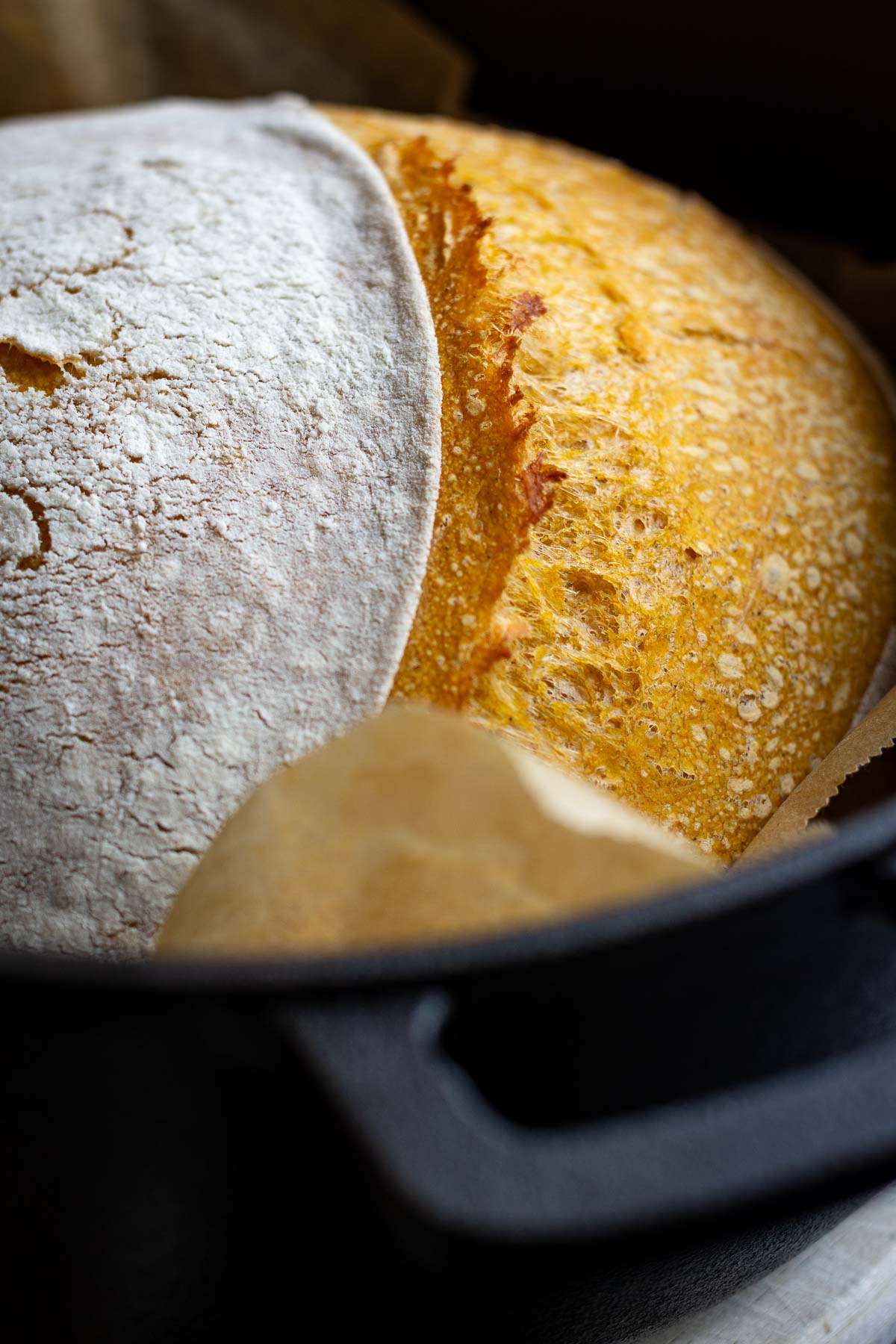 Sourdough Pumpkin Bread in a Dutch Oven.