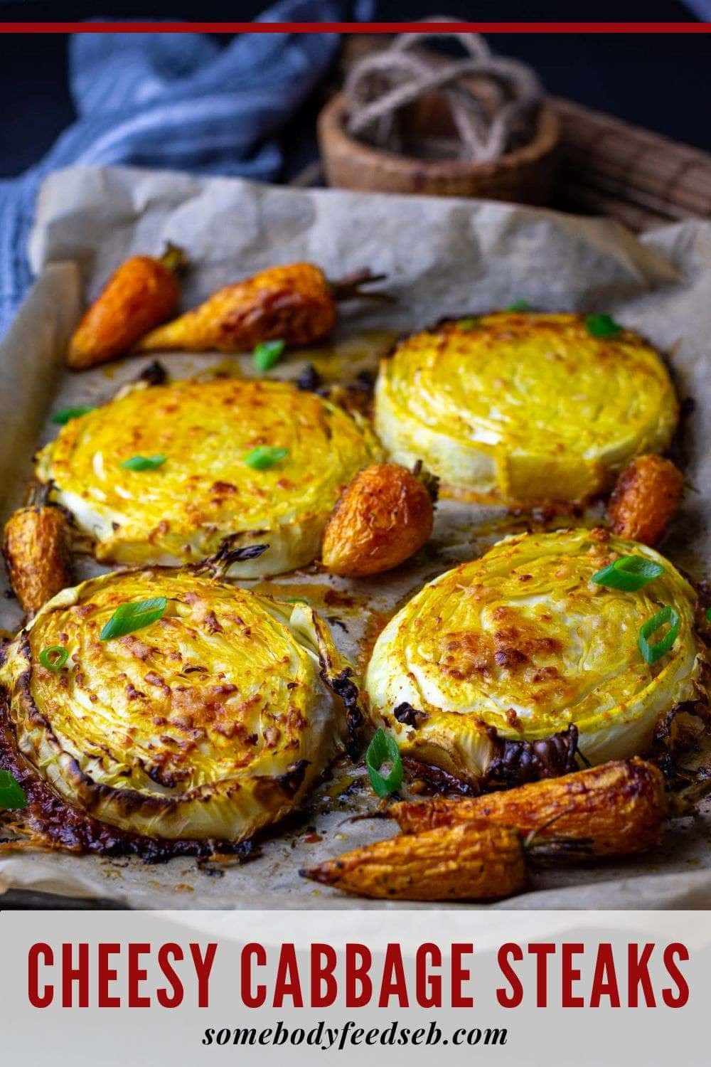 Parmesan Cabbage Steaks Pin for Pinterest.