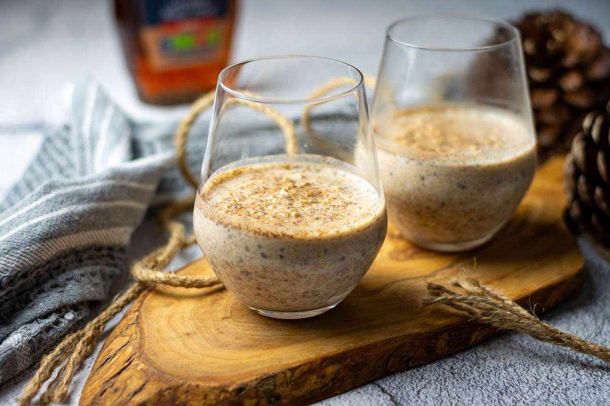 Oat glasses after an overnight in the fridge.