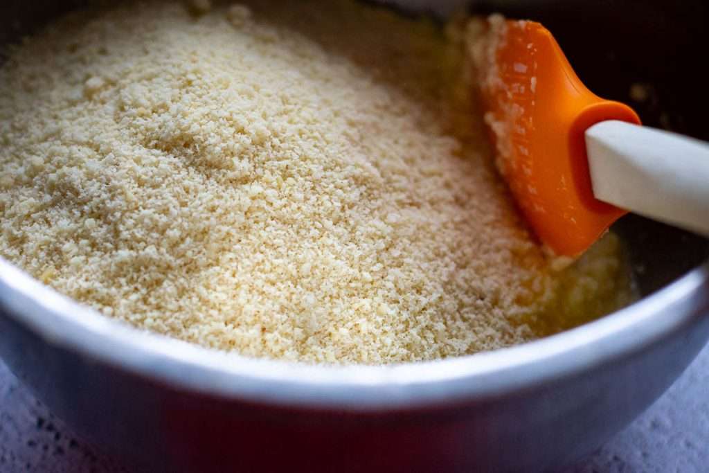 Ground almonds added to the mixing bowl.
