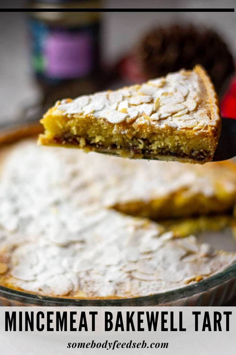 Mincemeat Bakewell Tart Pin for Pinterest.