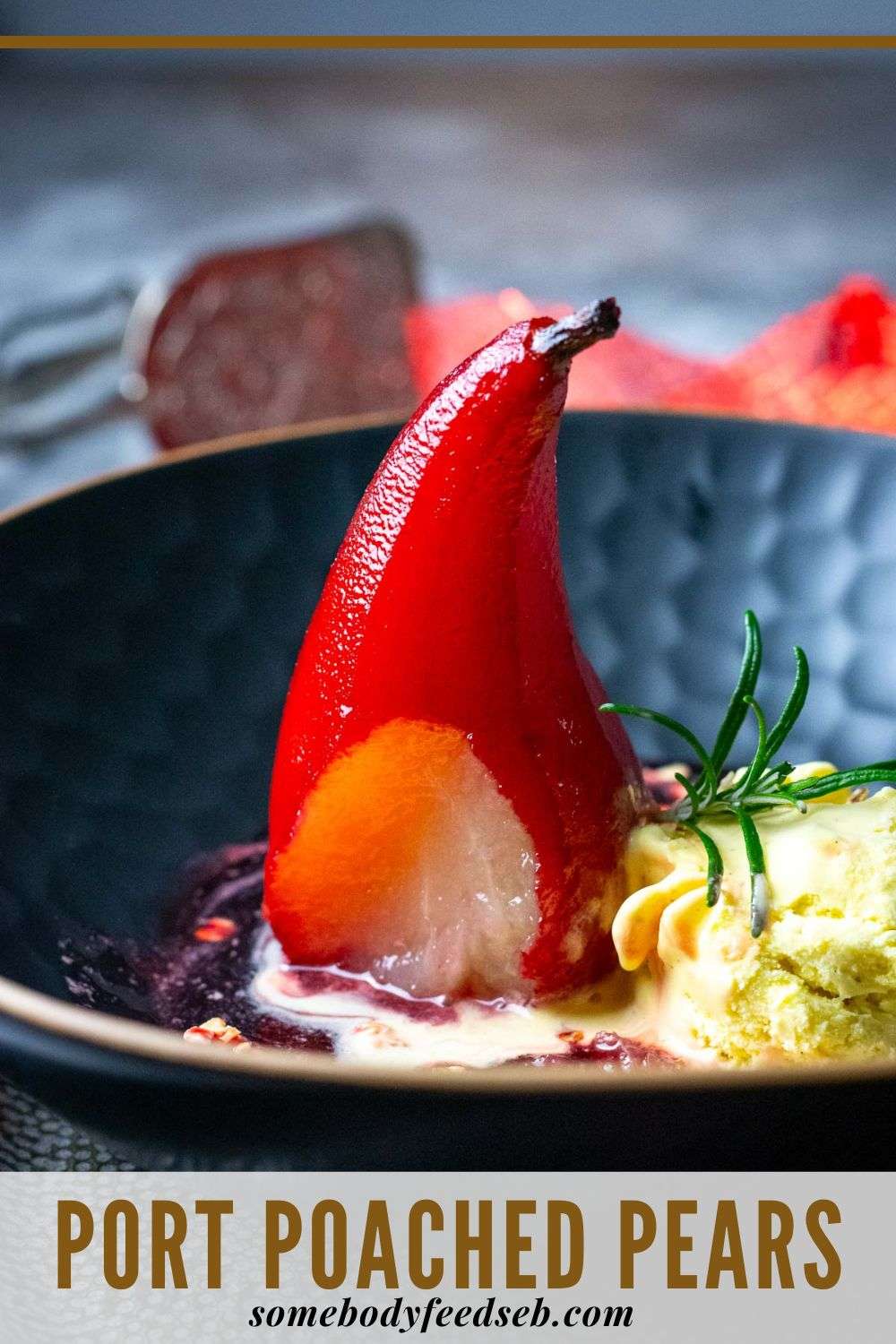 Port Poached Pears Pin for Pinterest.