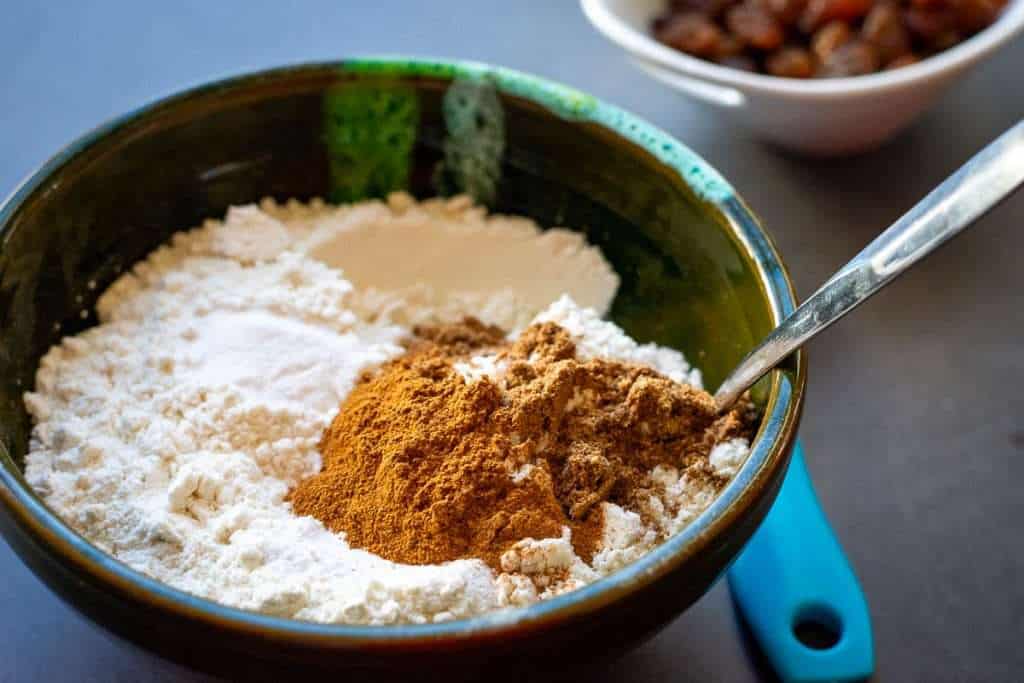 Fry ingredients in a bowl.