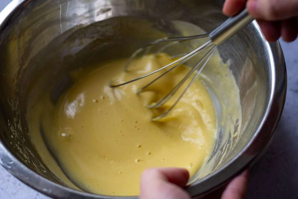 Thick and creamy egg yolk mixture.