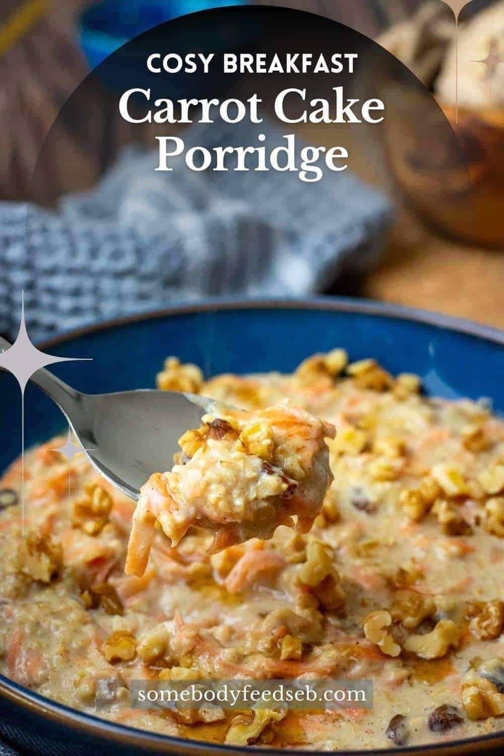 Carrot Cake Porridge Pin for Pinterest.