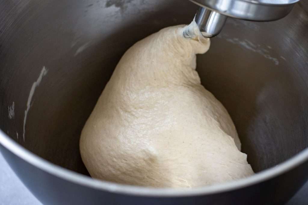 Sourodugh warpping around dough hook attachment.