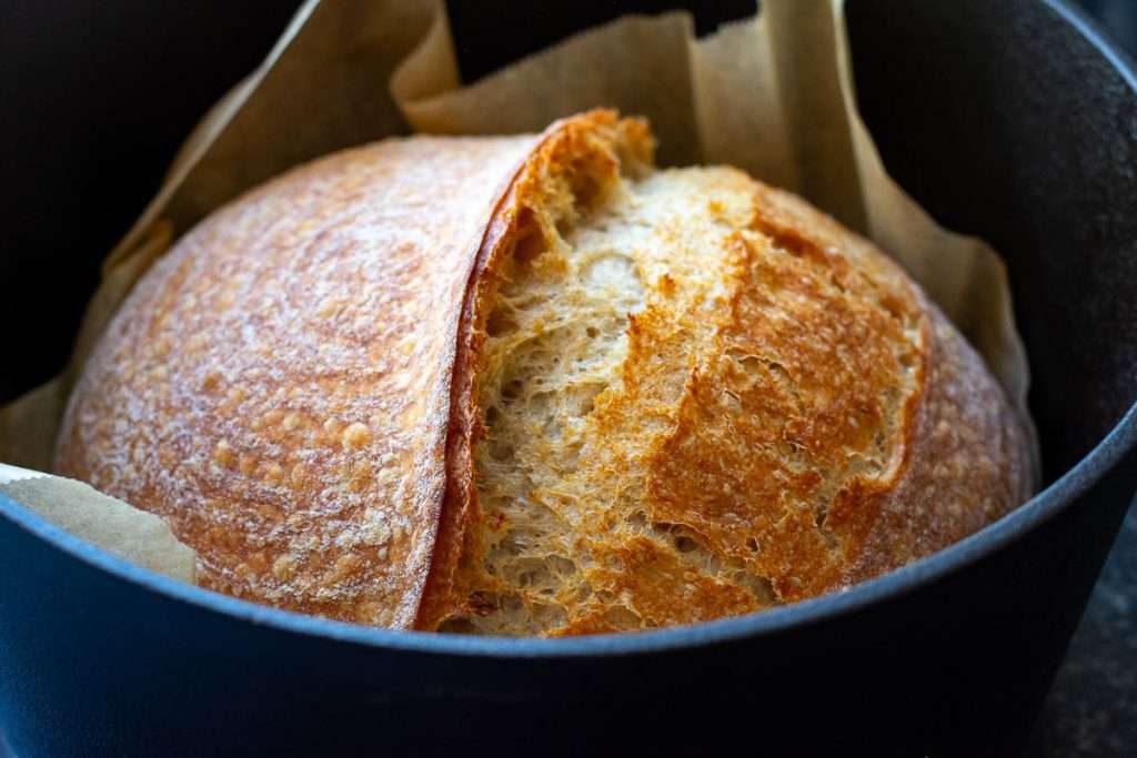 Einkorn sourodugh fully baked and golden brown.