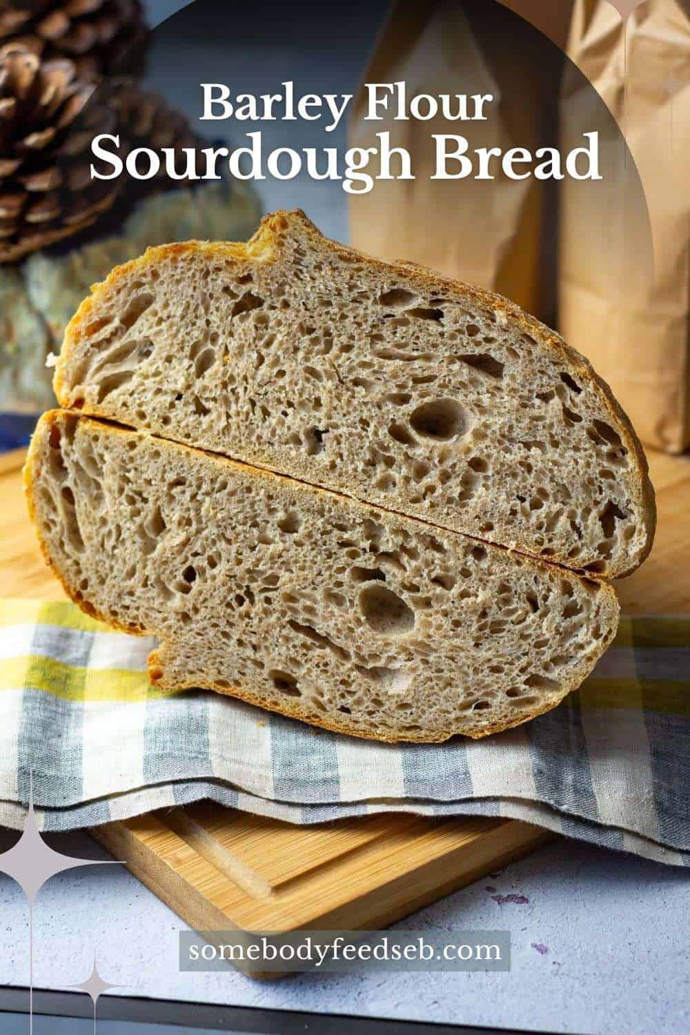 Barley Sourdough Bread Pin for Pinterest.