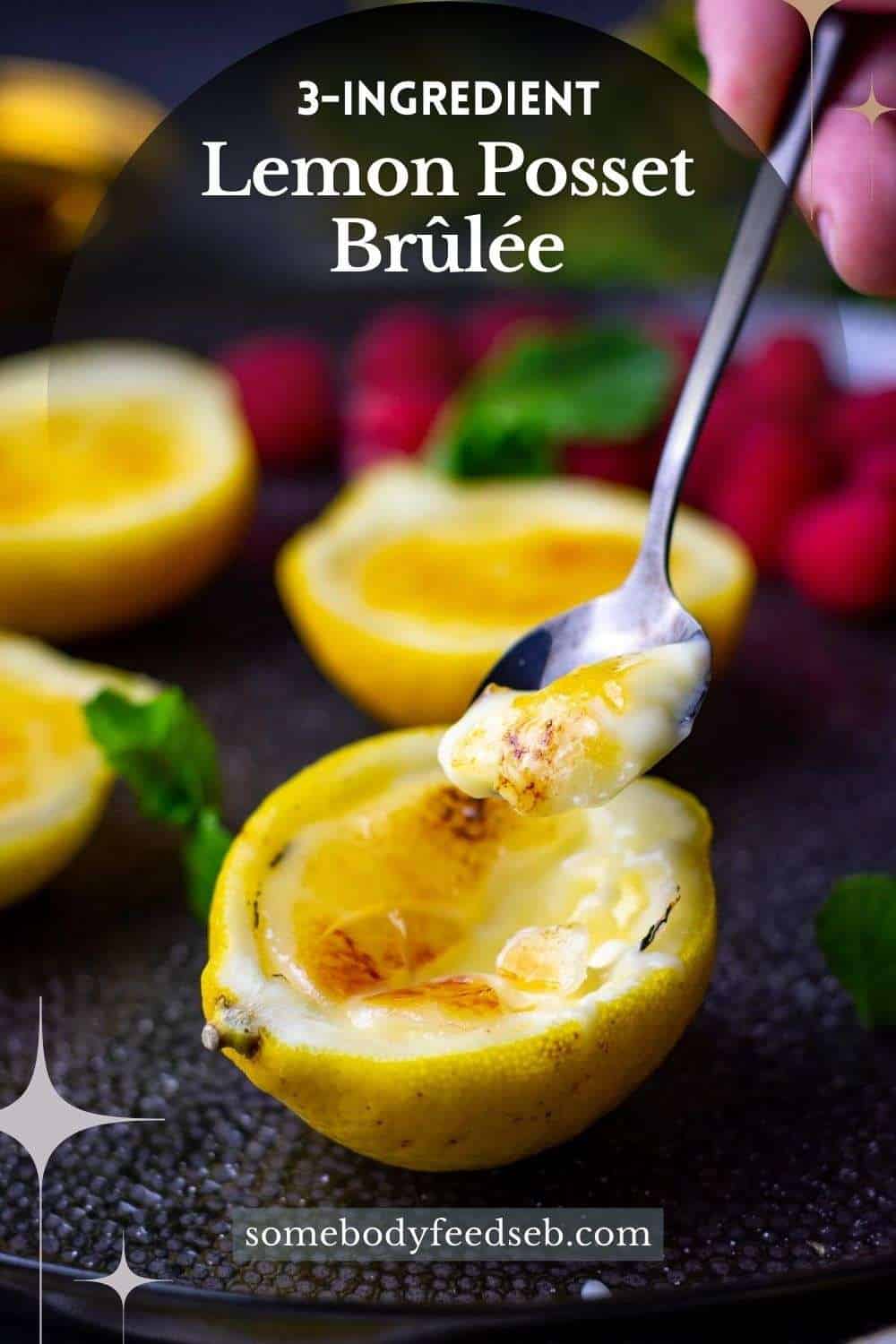 Lemon posset brulee Pin for Pinterest.