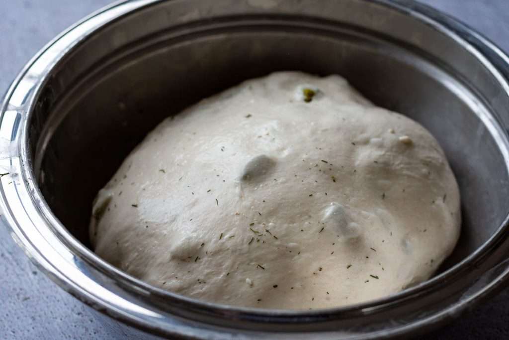 Sourdough after all coil folds have been completed.