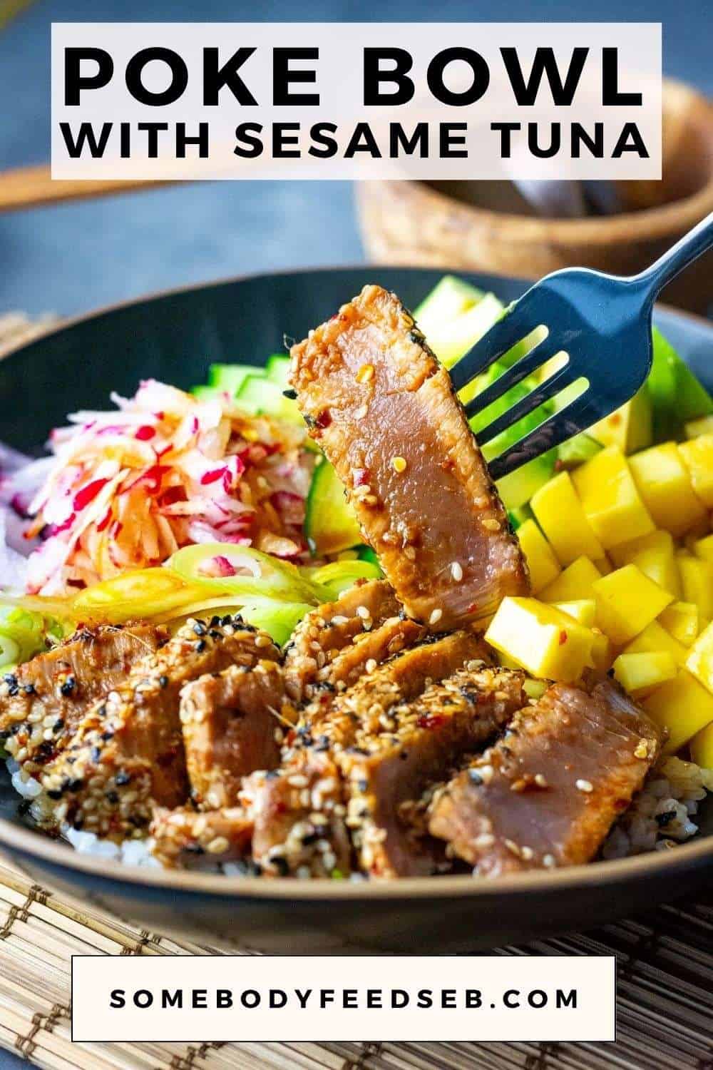 Seared Tuna Poke Bowl Pin For Pinterest.