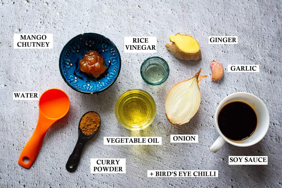 Ingredients for Katsu Salad Dressing.