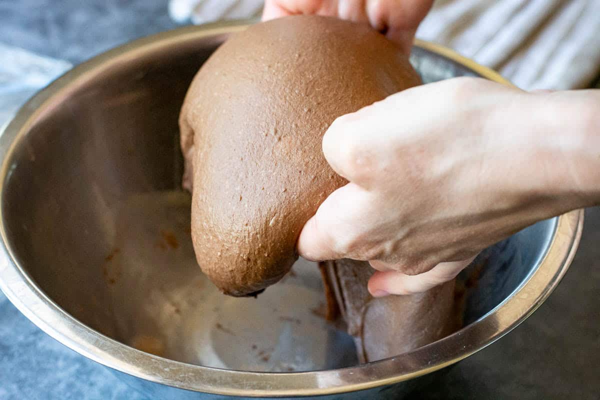 Coil folding chocolate sourdough.