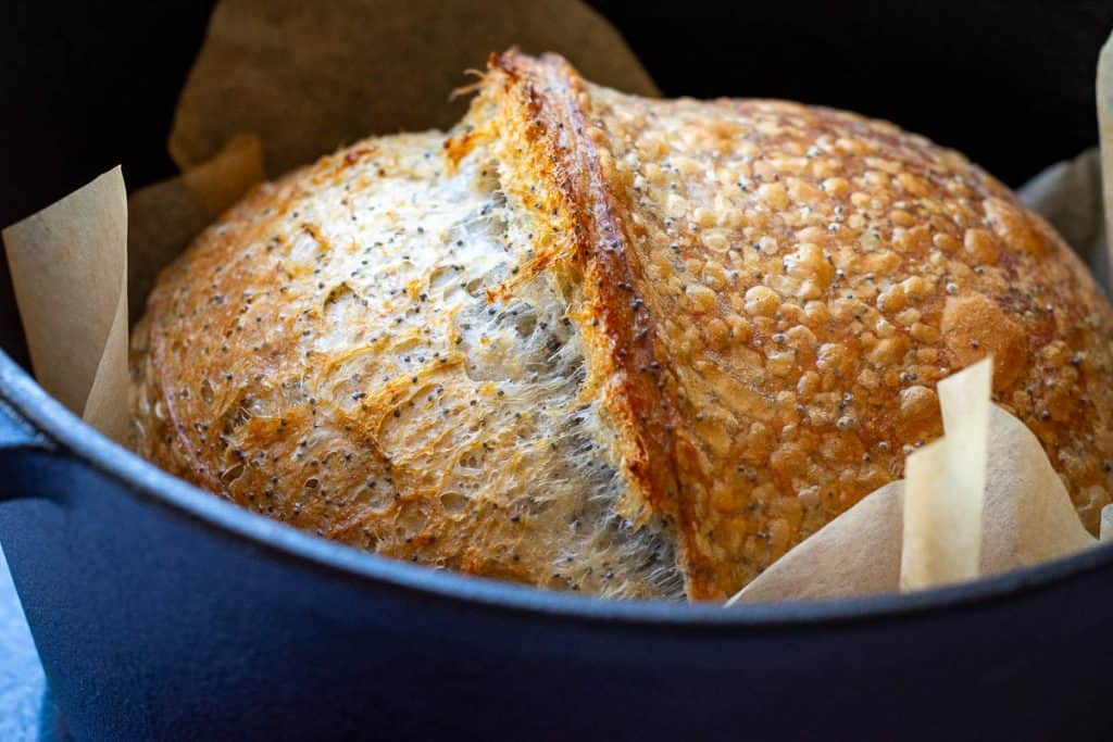 Sourdough bread made with flour with low ash content.