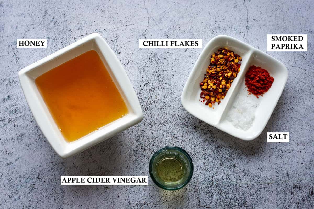 Ingrediints for smoky hot honey.