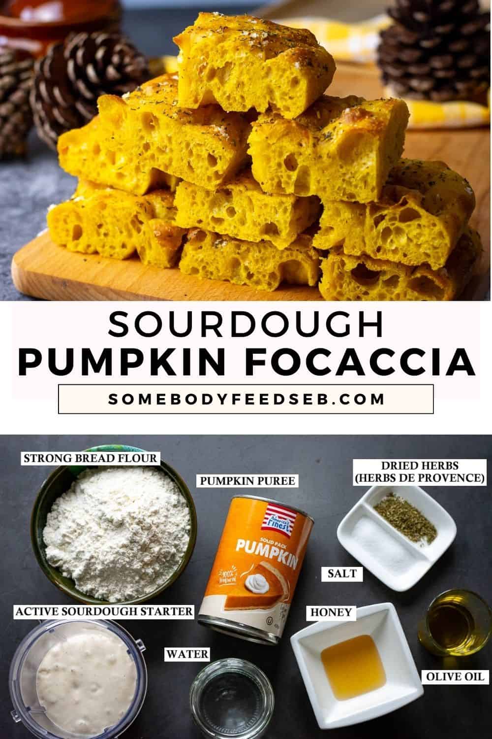 Sourdough Pumpkin Focaccia Pin for Pinterest.