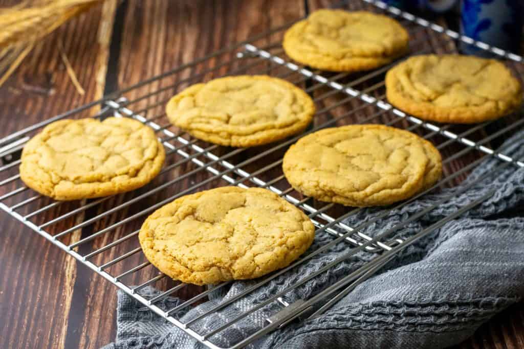Chocolate Chipless Sourdough Discard Cookies cooling on a wire rack.